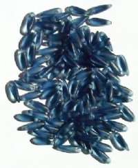 100 3x11mm Matte Transparent Montana Blue Dagger Beads